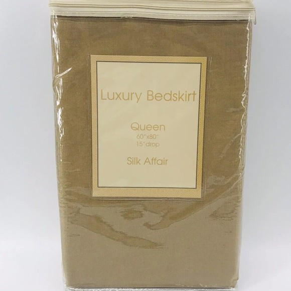 Newport Home Gold Silk Affair Queen Luxury Bedskirt Easy Care Elegant Dupioni - Picture 3 of 5